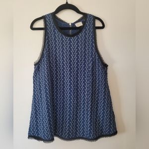Anthropologie 9-H15 STCL POSTMARK Blue Sleeveless Top Size M
